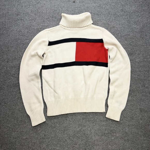 Tommy Hilfiger Sweaters - Tommy Hilfiger Turtleneck Sweater Women's Y2K Vintage Red/White/Blue Size Small